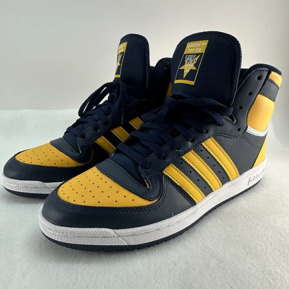 adidas Top Ten RB FV4926 Men's Size 11 Navy Yellow High Top Sneakers New